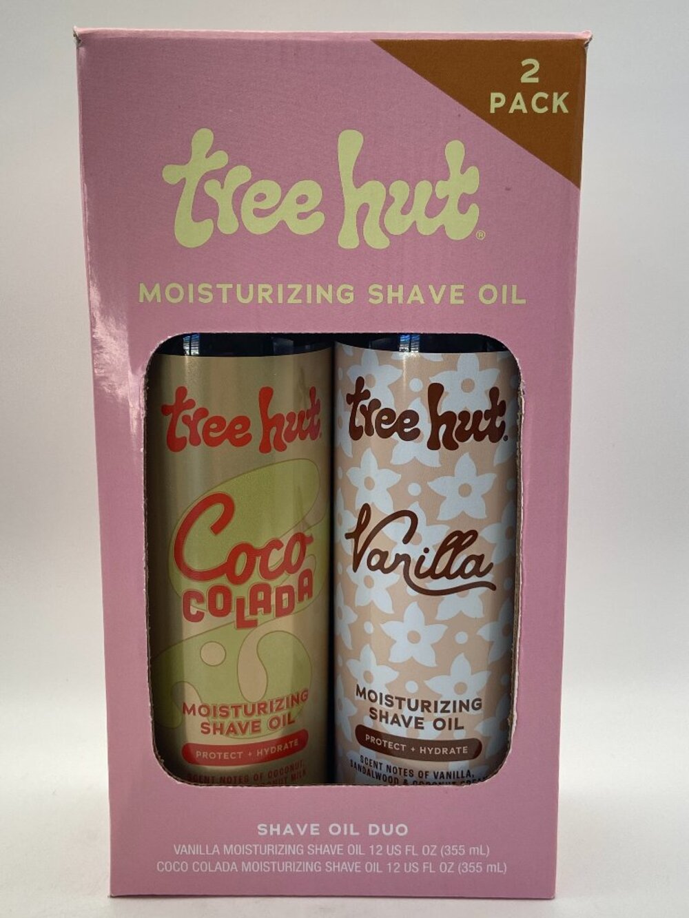 NEW Tree Hut Moisturizing Shave Oil Duo Pack (Vanilla + Coco Colada) - 12floz ea